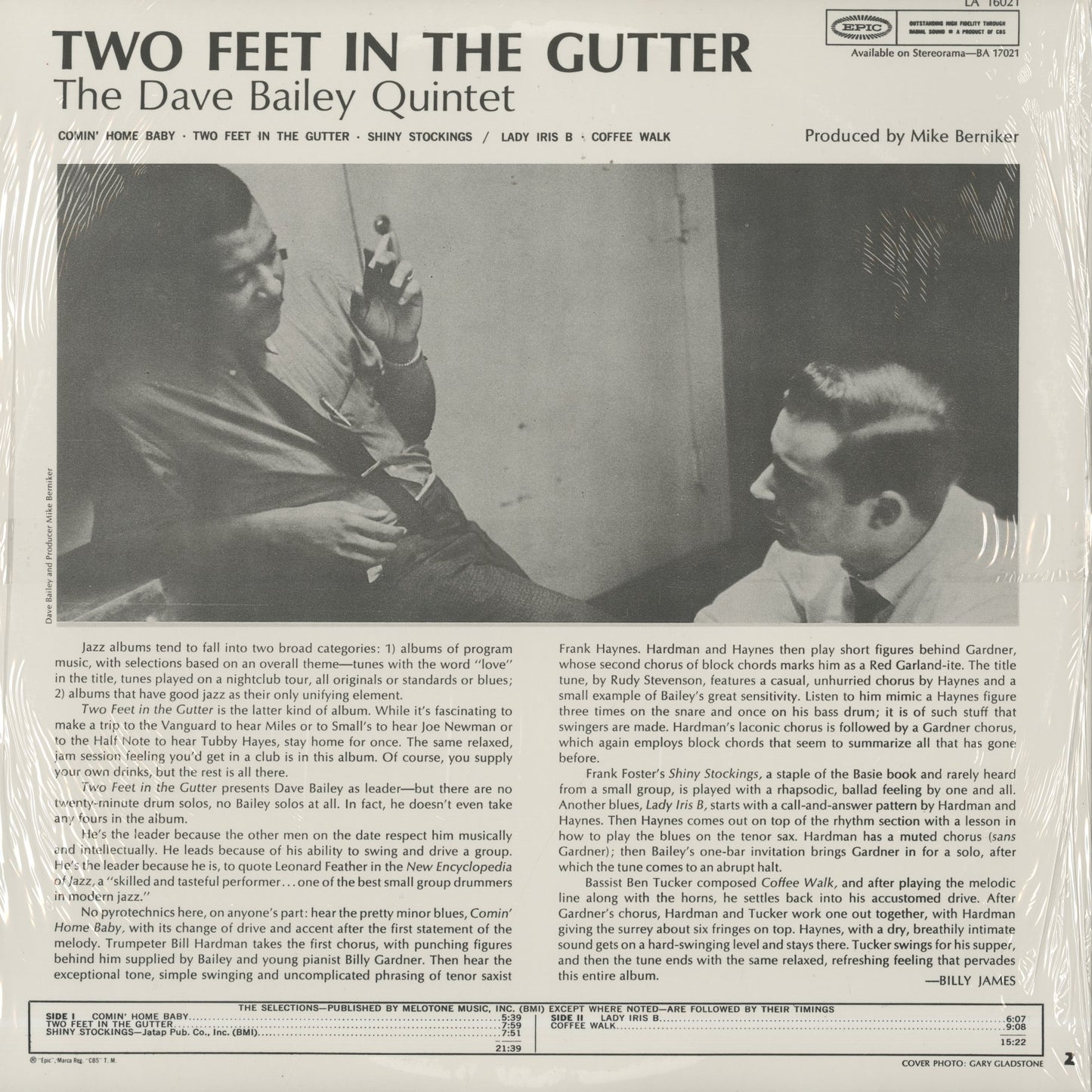 Dave Bailey / デイヴ・ベイリー / 2 Feet In The Gutter (180g)