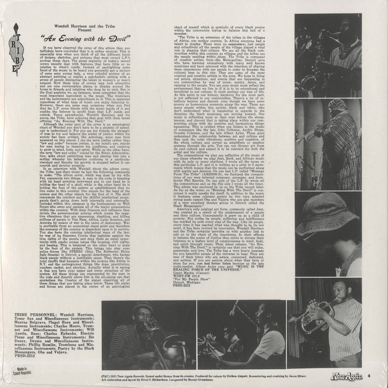 Wendell Harrison / ウェンデル・ハリスン / An Evening With The Devil (NA5210-LP-ST)