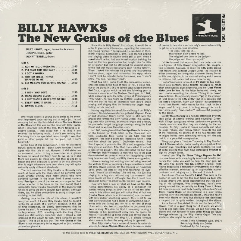 Billy Hawks / ビリー・ホークス / The New Genius of The Blues