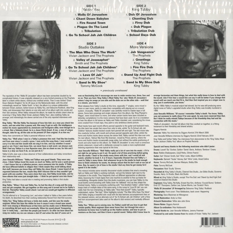Yabby You Meets King Tubby / ヤビー・ユー、キング・タビー / Walls Of Jerusalem -2LP (PSLP103)
