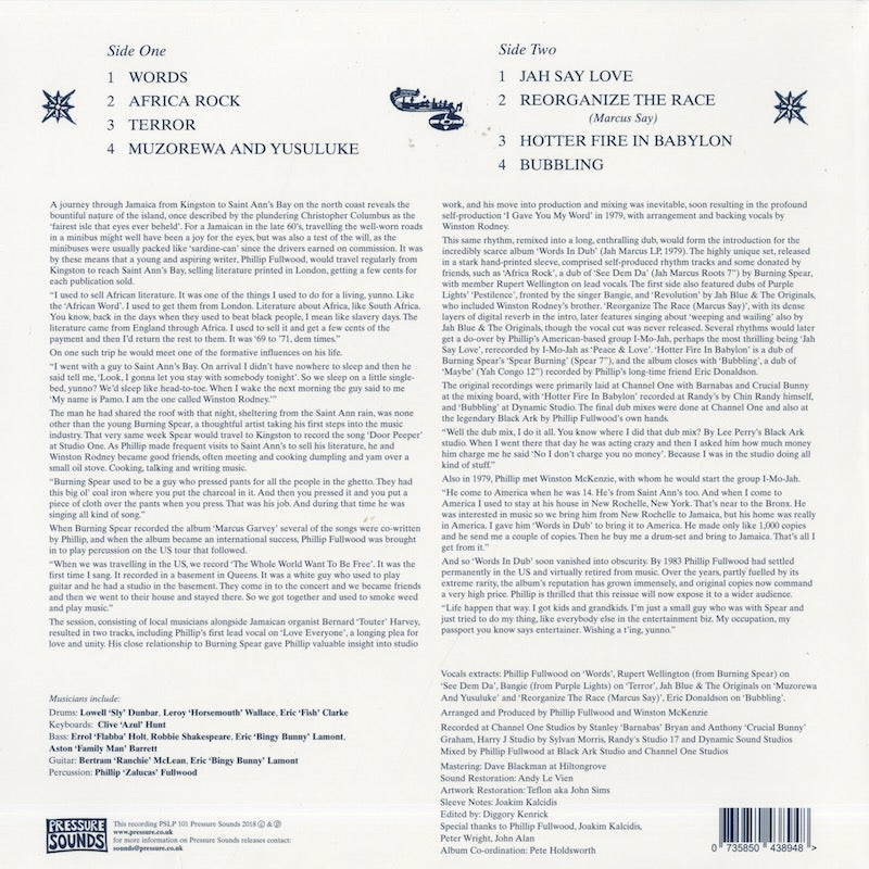 Phillip Fullwood / フィリップ・フルウッド / Words in Dub (PSLP101)