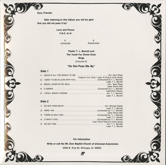 Pastor T. L. Barrett / T.L. バレット / Do Not Pass Me By Vol.2 (1270)