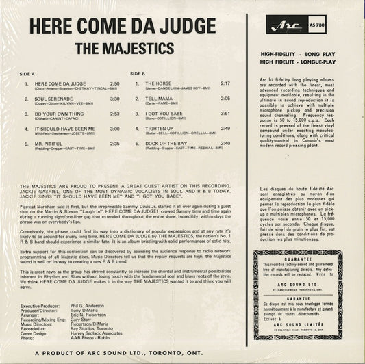 The Majestics / マジェスティックス / Here Come Da Judge (ARC780)