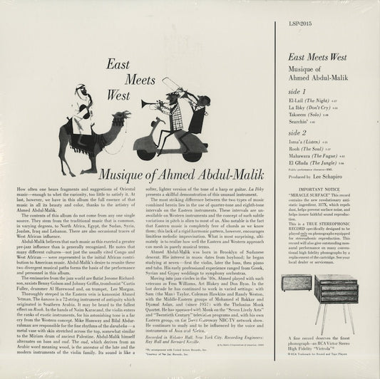 Ahmed Abdul-Malik / アーメド・アブドゥル・マリク / East Meets West (180g)