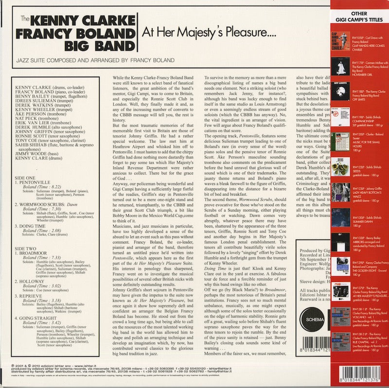 The Kenny Clarke Francy Bolnad Big Band / ケニー・クラーク　フランシー・ボラン / At Her Majesty's Pleasure (RW137LP)