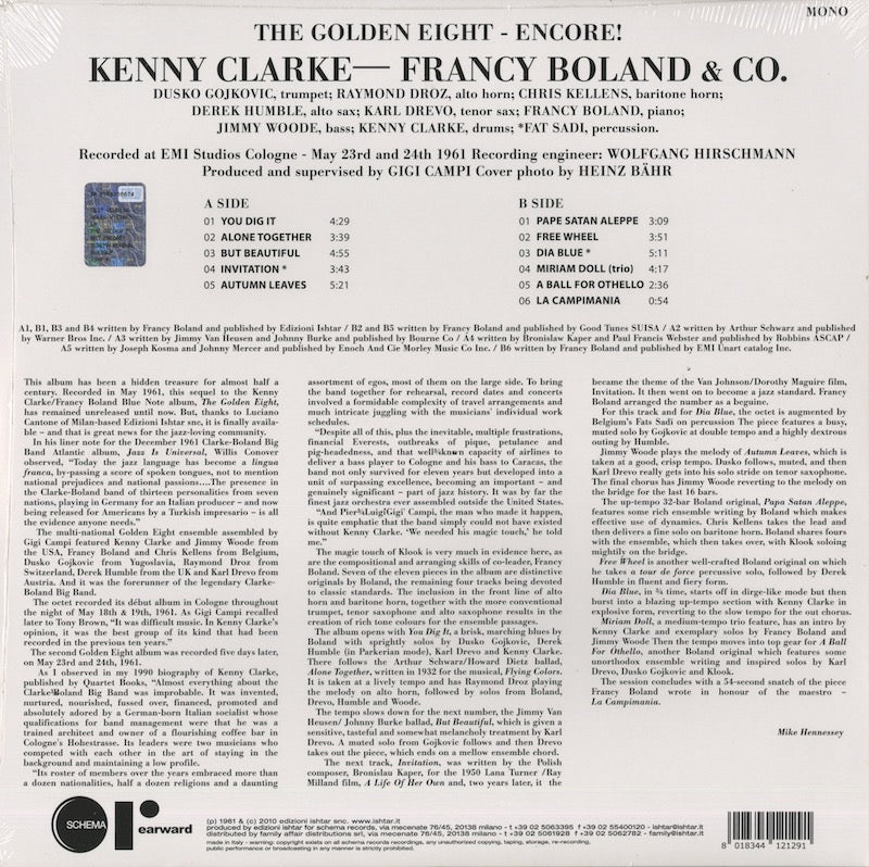 The Kenny Clarke - Francy Boland & Co. / ケニー・クラーク フランシー・ボラン / The Golden Eight - Encore! (180g) (RW129LP)