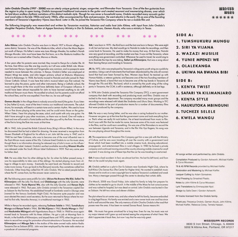John Ondolo / ジョン・オンドロ / Hypnotic Guitar Of John Ondolo (MRI-139)