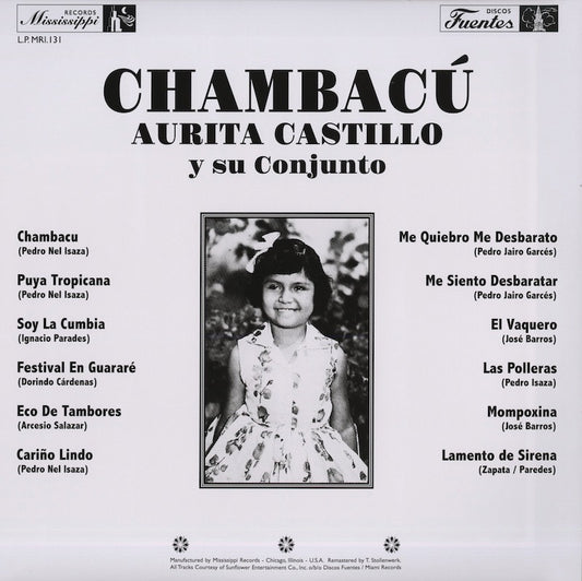 Aurita Castillo Y Su Conjunto - Chambacu (MRI-131) 2021 US Mississippi Records|新品LP CUMBIA back