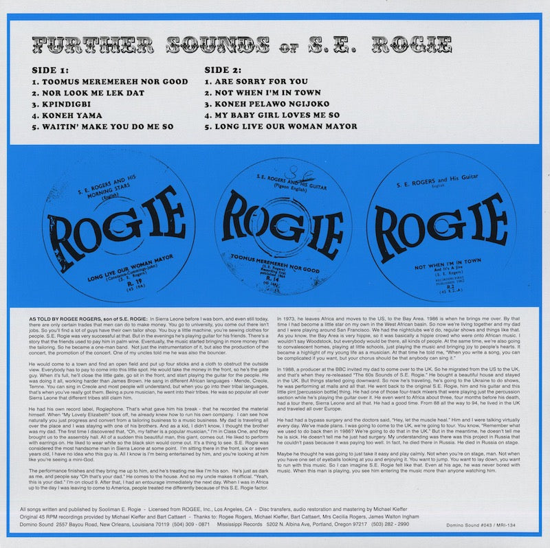 S.E. Rogie / S.E. ロギー / Further Sounds of S.E. Rogie (MRI-134)