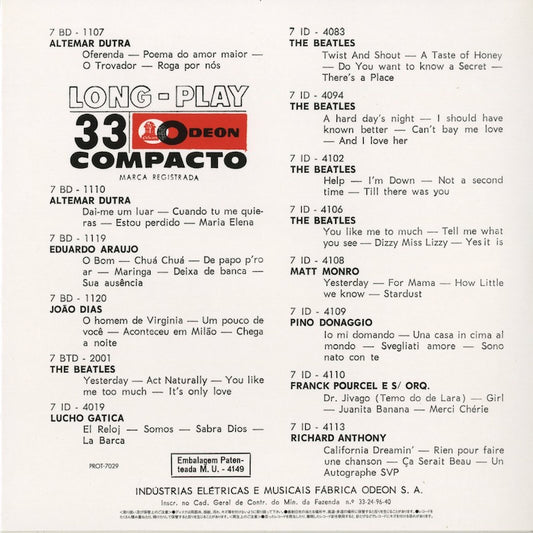 Marcos Valle / マルコス・ヴァーリ / Os Grilos - EP (PROT-7029)