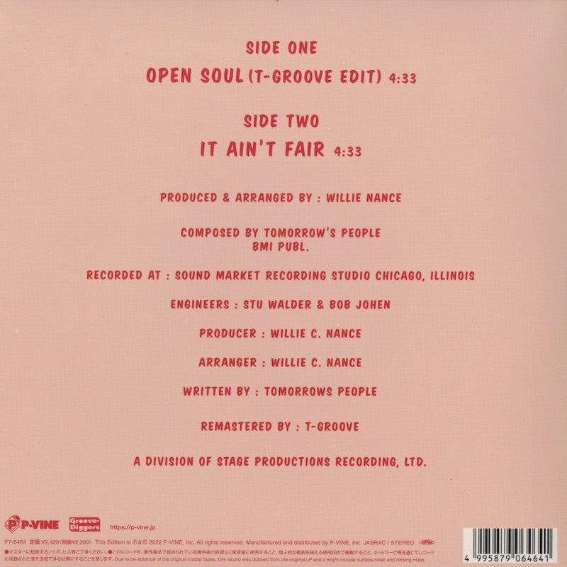Tomorrow's People / トゥモロウズ・ピープル / Open Soul (T-Groove Edit) -7 (P7-6464)