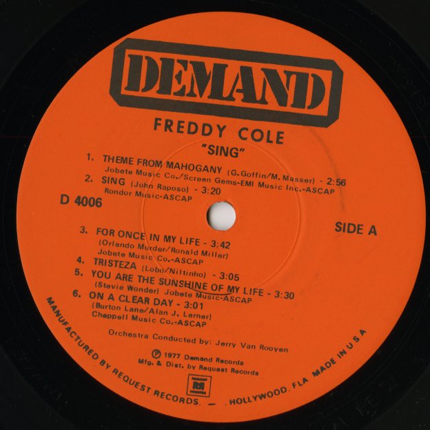 Freddy Cole - Sing (D4006) LP 1978 US Demand|中古LP