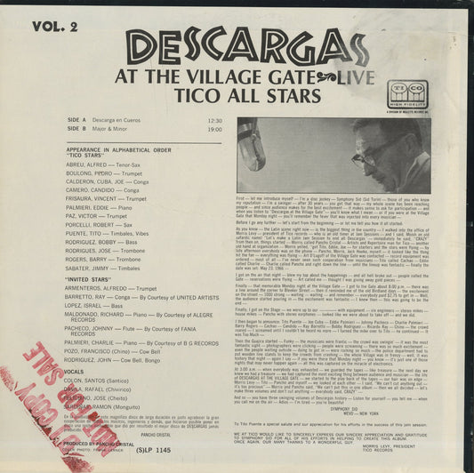Tico All Stars / ティコ・オールスターズ / Descargas Vol.2 (SLP1145)