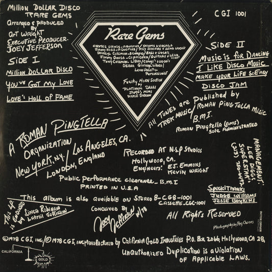 Rare Gems / レア・ジェムス / Million Dollar Disco (CGI 1001)