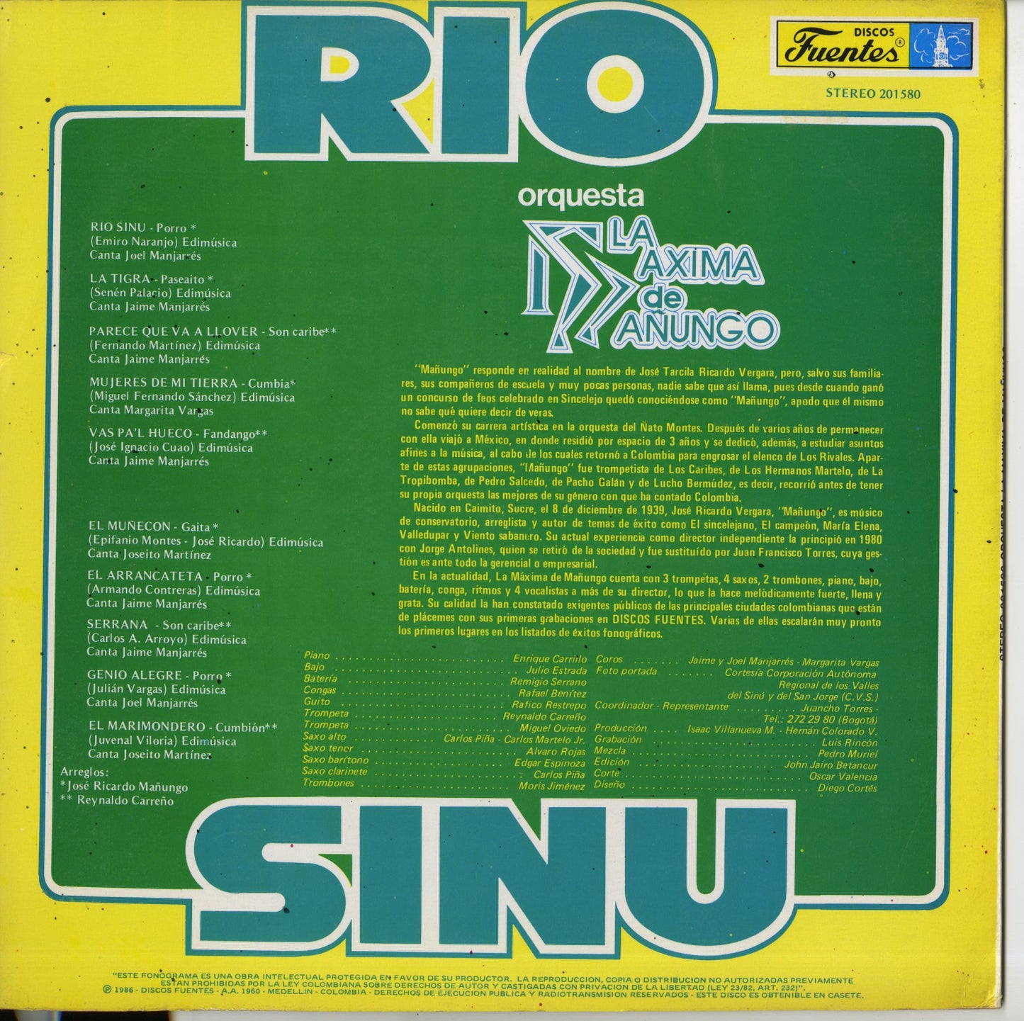 Orquesta La Maxima De Manungo / Rio Sinu (201580)