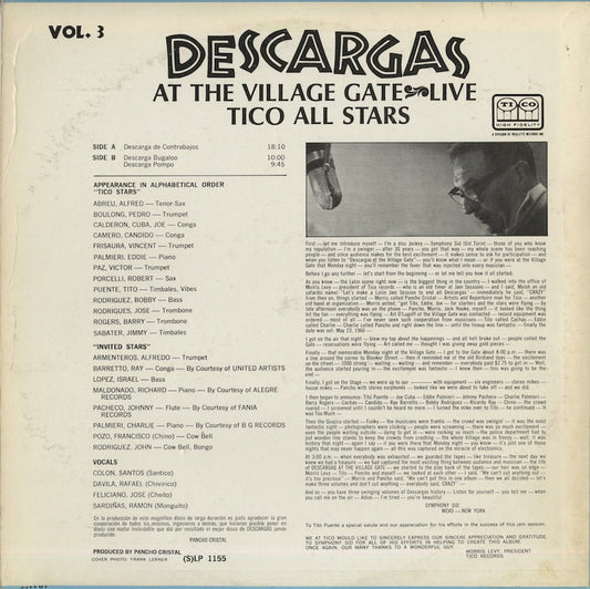 Tico All Stars / ティコ・オール・スターズ / Descargas At The Village Gate Live Vol.3 (SLP1155)