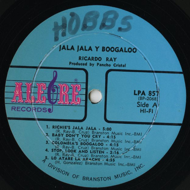 Ricardo Ray / リカルド・レイ / Jala Jala Y Boogaloo (LPA 857)