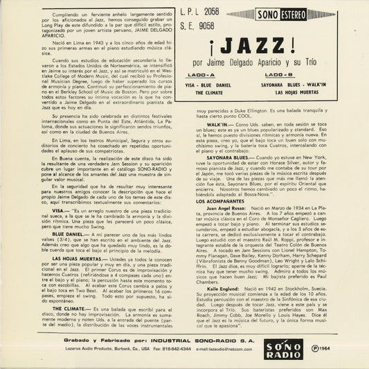Jaime Delgado Aparicio Y Su Trio / ハイメ・デルガド / Jazz (L.P.L. 2058)