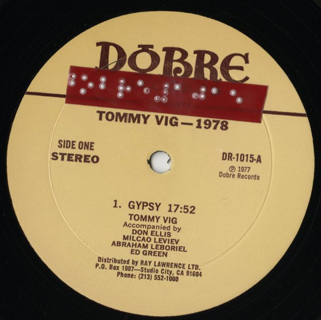 Tommy Vig / トミー・ヴィッグ / Tommy Vig’s 1978 (1015)