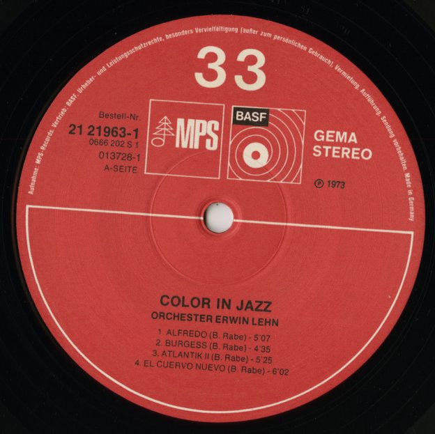 Orchester Erwin Lehn / オルケスター・エルヴィン・レーン / Color In Jazz (21 21963-1)