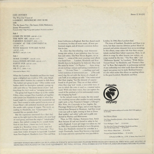 Lambert , Hendricks & Ross / ランバート・ヘンドリックス・アンド・ロス / The Way-Out Voices Of Lambert, Hendricks And Ross (32 16 0292)