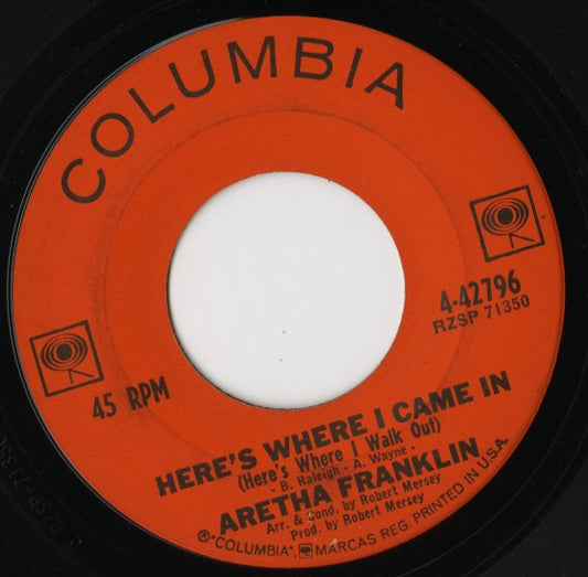 Aretha Franklin / アレサ・フランクリン / Say It Isn't So / Heres Where I Came In -7 ( 4-42796 )