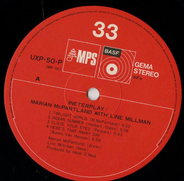 Marian McPartland / マリアン・マクパートランド / Interplay (UXP-50-P)