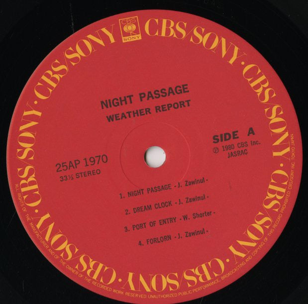 Weather Report / ウェザー・リポート / Night Passage (25AP 1970)