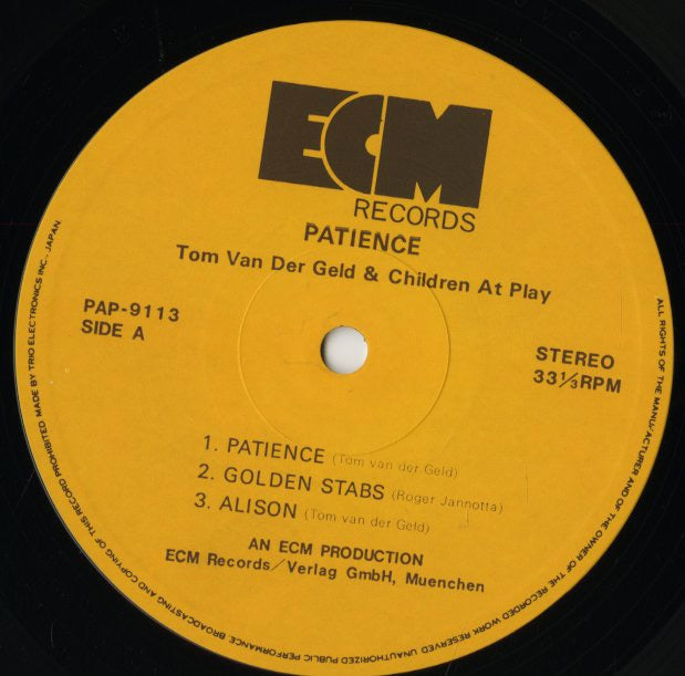 Tom Van Der Geld And Children At Play / Patience (PAP-9113)
