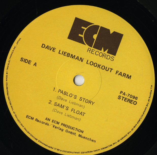 Dave Liebman / デイヴ・リーブマン / Lookout Farm (ECM-1-1039)