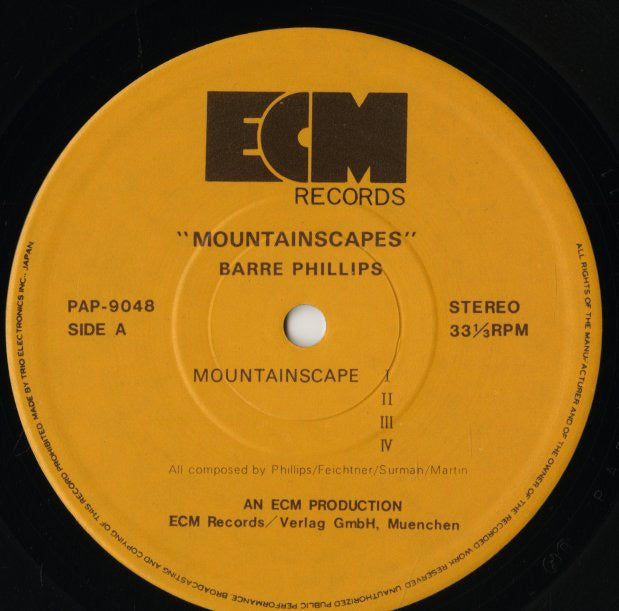 Barre Phillips / バール・フィリップス / Mountainscapes (PAP-9048)