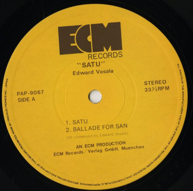 Edward Vesala / エドワード・ヴェセラ / Satu (PAP-9067)