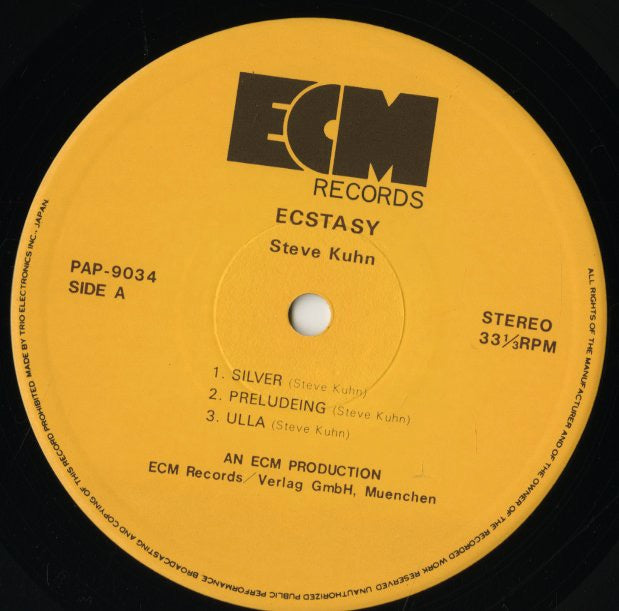 Steve Kuhn / スティーブ・キューン / Ecstasy (PAP-9034)