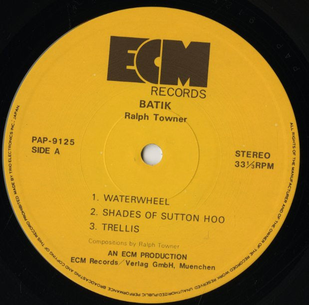 Ralph Towner / ラルフ・タウナー / Batik (PAP-9125)