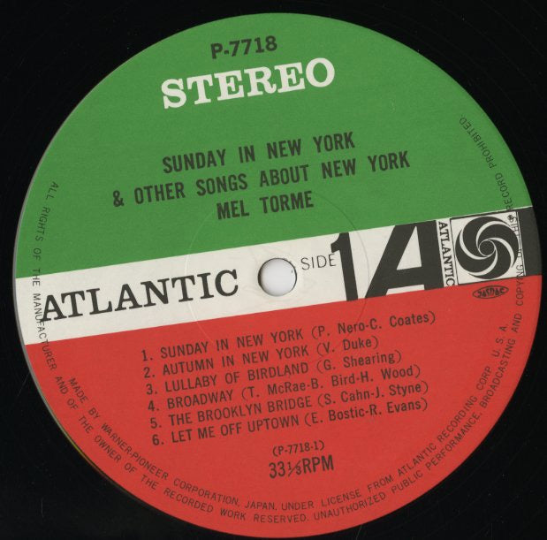 Mel Torme / メル・トーメ / Sings Sunday In New York And Other Songs About New York (P-7718)