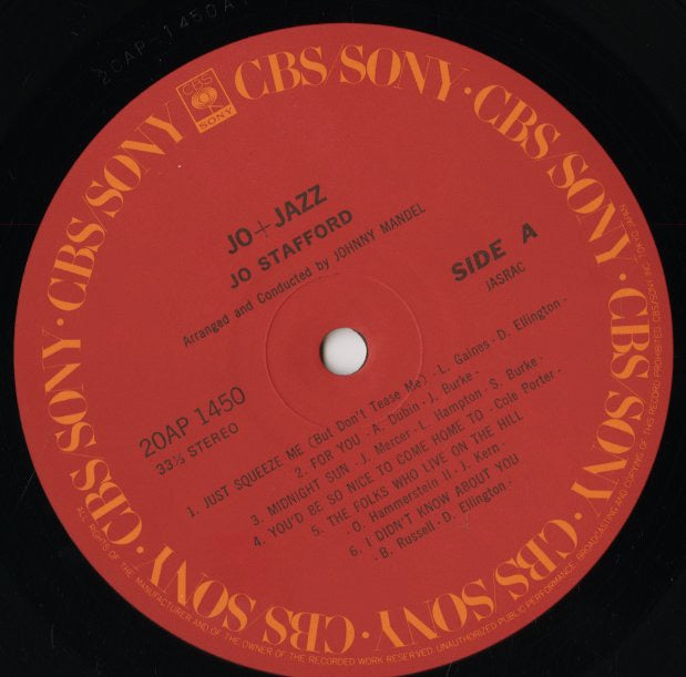 Jo Stafford / ジョー・スタッフォード / Jo + Jazz (20AP 1450)