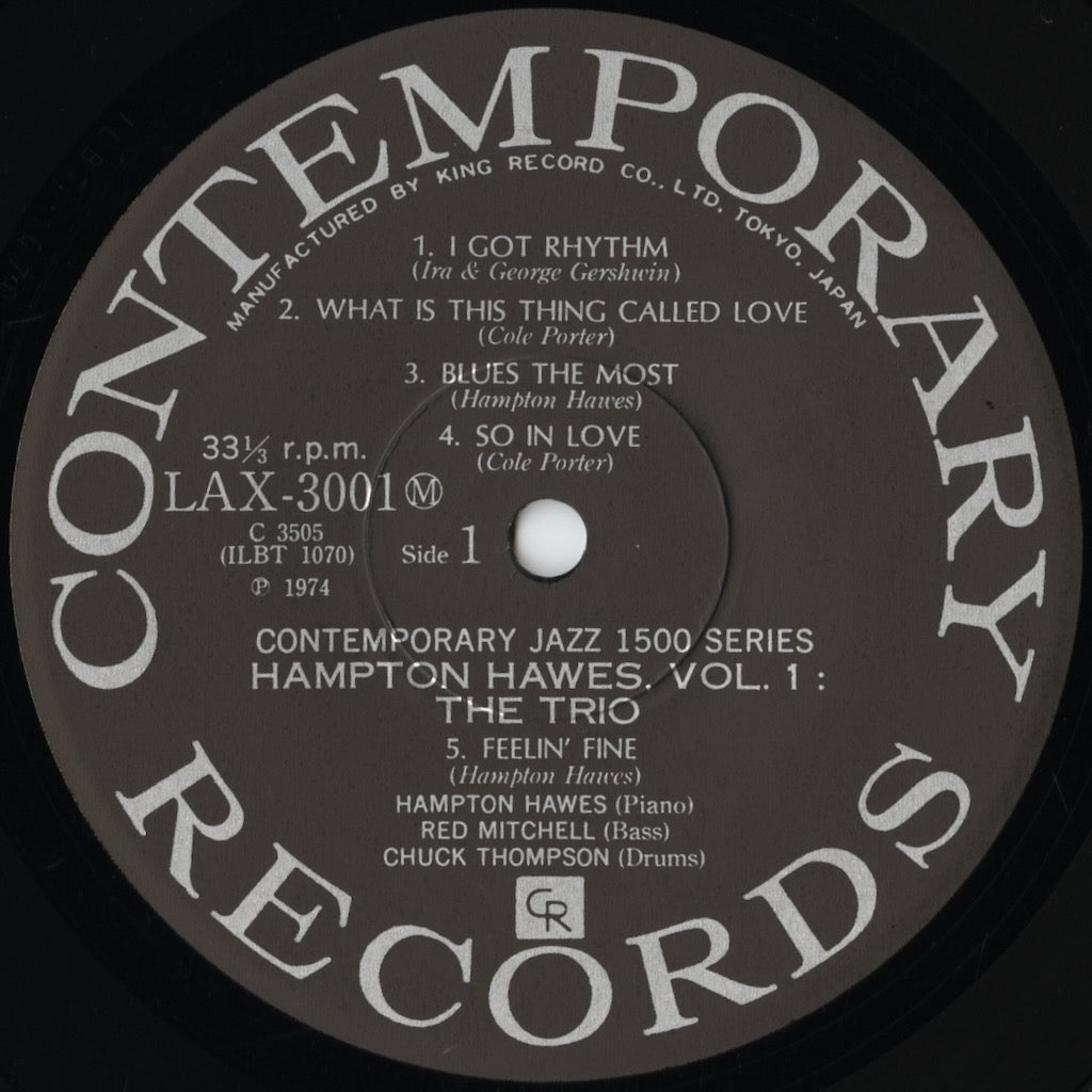 Hampton Hawes / ハンプトン・ホーズ / Vol.1: The Trio (LAX-3001M)