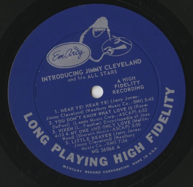 Jimmy Cleveland / ジミー・クリーブランド / Introducing Jimmy Cleveland And His All Stars (MG 36066)