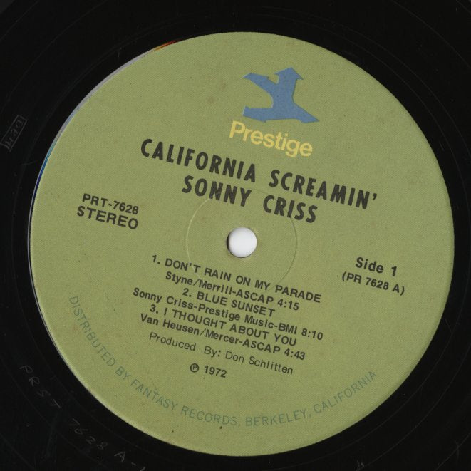 Sonny Criss / ソニー・クリス / I'll Catch The Sun (PR 7628)