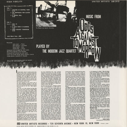 The Modern Jazz Quartet / Music From "Odds Against Tomorrow"  (LAX 3113)