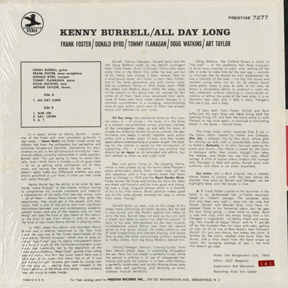 Kenny Burrell - All Day Long (PRT-7277) 1973 US Prestige｜中古LP