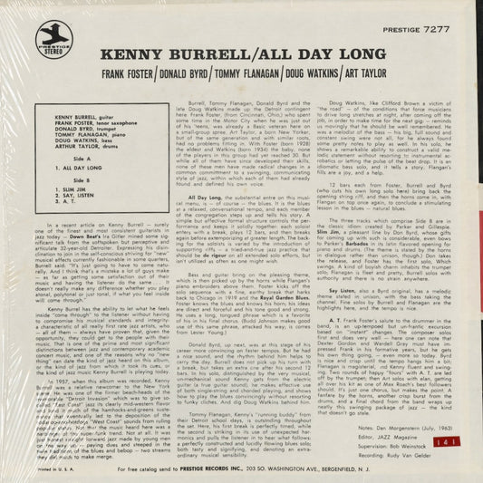 Kenny Burrell - All Day Long (PRT-7277) 1973 US Prestige｜中古LP