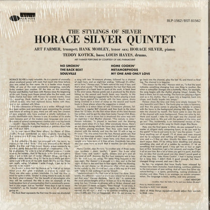 Horace Silver Quintet - The Stylings Of Silver (BST-81562) 1975 US Blue Note｜中古LP