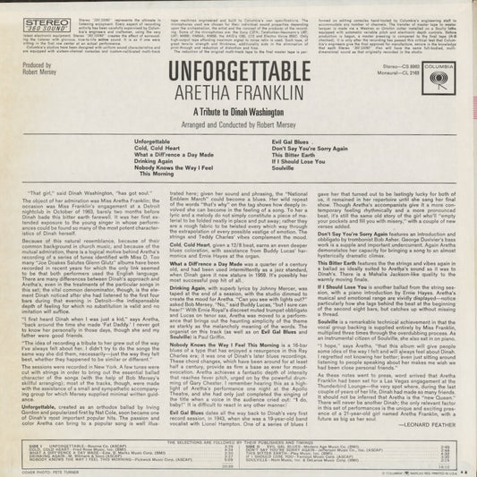 Aretha Franklin – Unforgettable (CS 8963) LP 1965 US Columbia | 中古LP