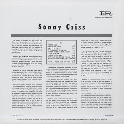 Sonny Criss / ソニー・クリス / Sonny Criss Plays Cole Porter -200g (LP-9024)