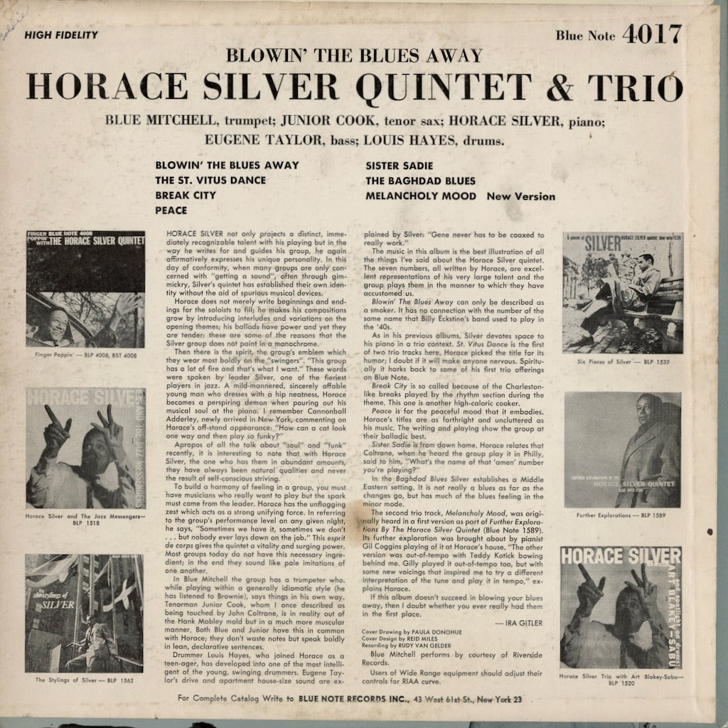 Horace Silver – Blowin' The Blues Away (BLP 4017) LP 1959 US Blue Note | 中古LP