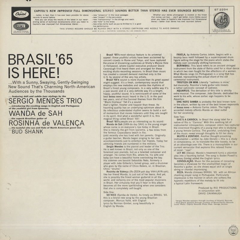 Wanda De Sah / ワンダ・ジ・サー / Brasil 65' (ST-2294)