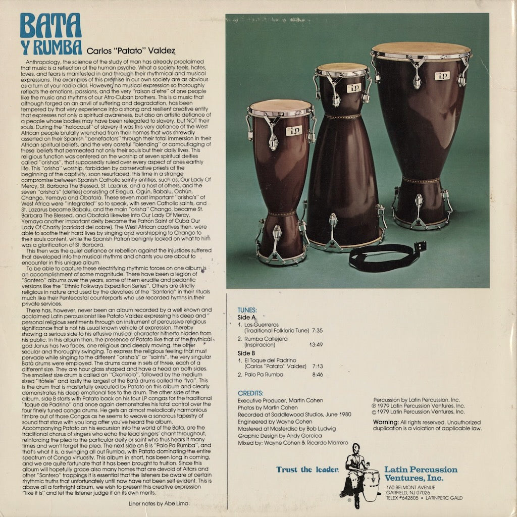 Carlos Patato Valdez – Bata Y Rumba (LPV 586) LP 1980 US LPVI | 中古LP