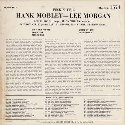 Hank Mobley - Lee Morgan - Peckin' Time (GXK 8095 (M)) 1978 JPN Blue Note｜中古LP back