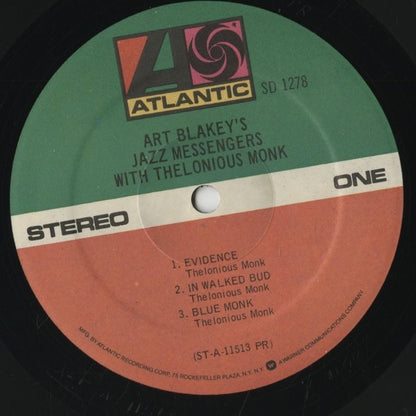 Art Blakey / アート・ブレイキー / Art Blakey's Jazz Messengers With Thelonious Monk (SD 1278)